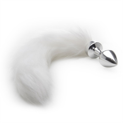 Ouch! White Tail Buttplug Silver
