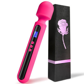 SuperLove Digital Strong AkuWand Massager Extra Large Neon Pink