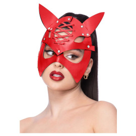 Fever Mock Leather Devil Mask Red