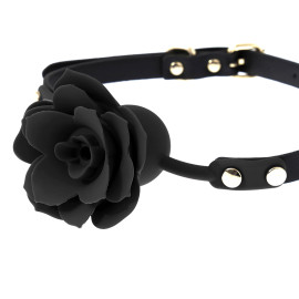 Kiotos Silicone Rose Gag Black