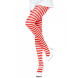 Leg Avenue Nylon Stripe Tights 7100 White-Red